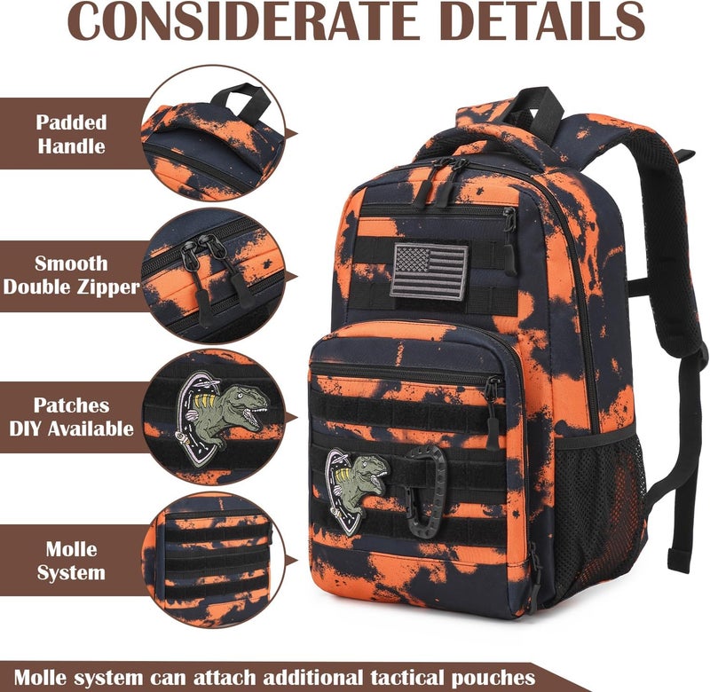 SunForMorning Kids Tactical Backpack Army Molle Bookbag Military Boys Backpack for School, Outdoor, Camping, Mars CM - Image 4